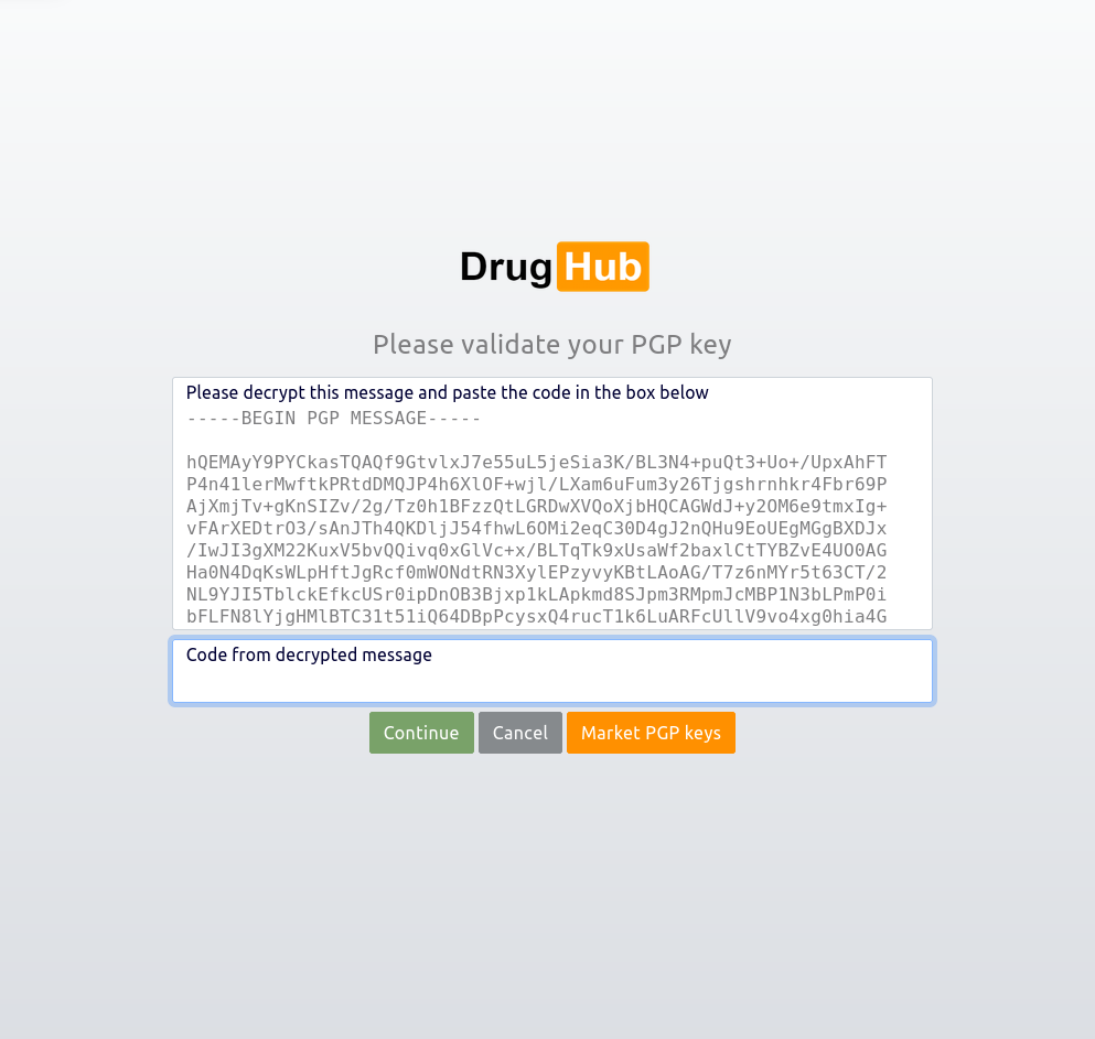 PGP key encryption and challenge-response process