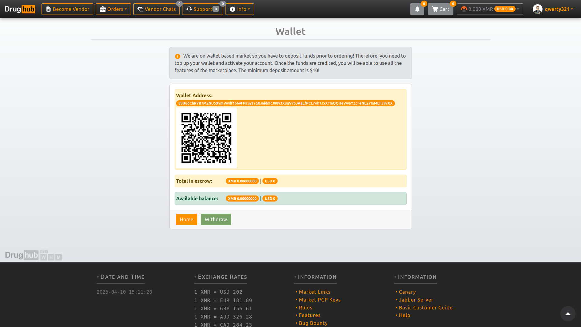 Monero wallet integration and financial privacy setup